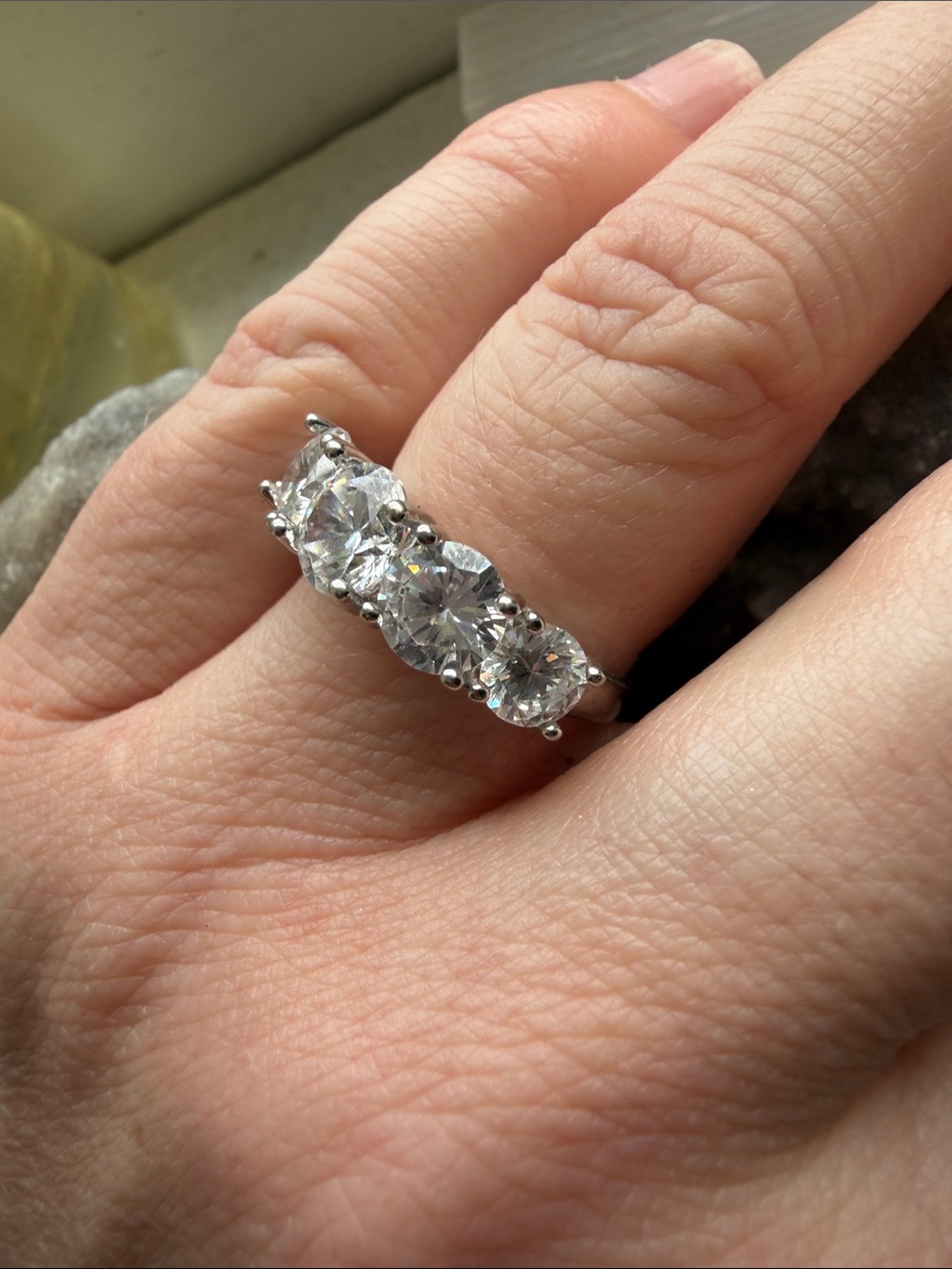 HUGE! 7k Moissanite  925 Sterling Silver Ring